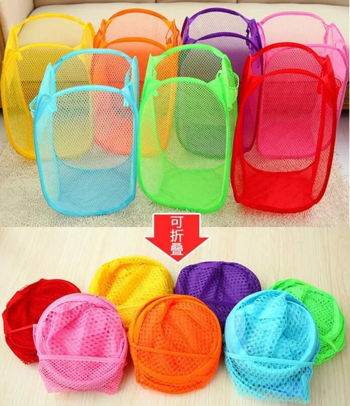 3 Pack Pop Up Folable Laundry Basket Mesh Hamper Washing Clothes Bag Storage Bin