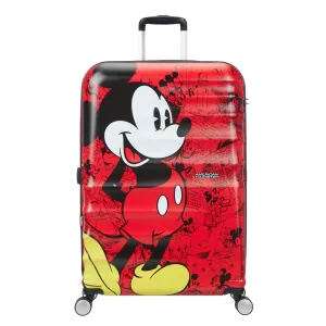 American Tourister Disney Wavebreaker Spinner Large Luggage - Mickey Comics Red