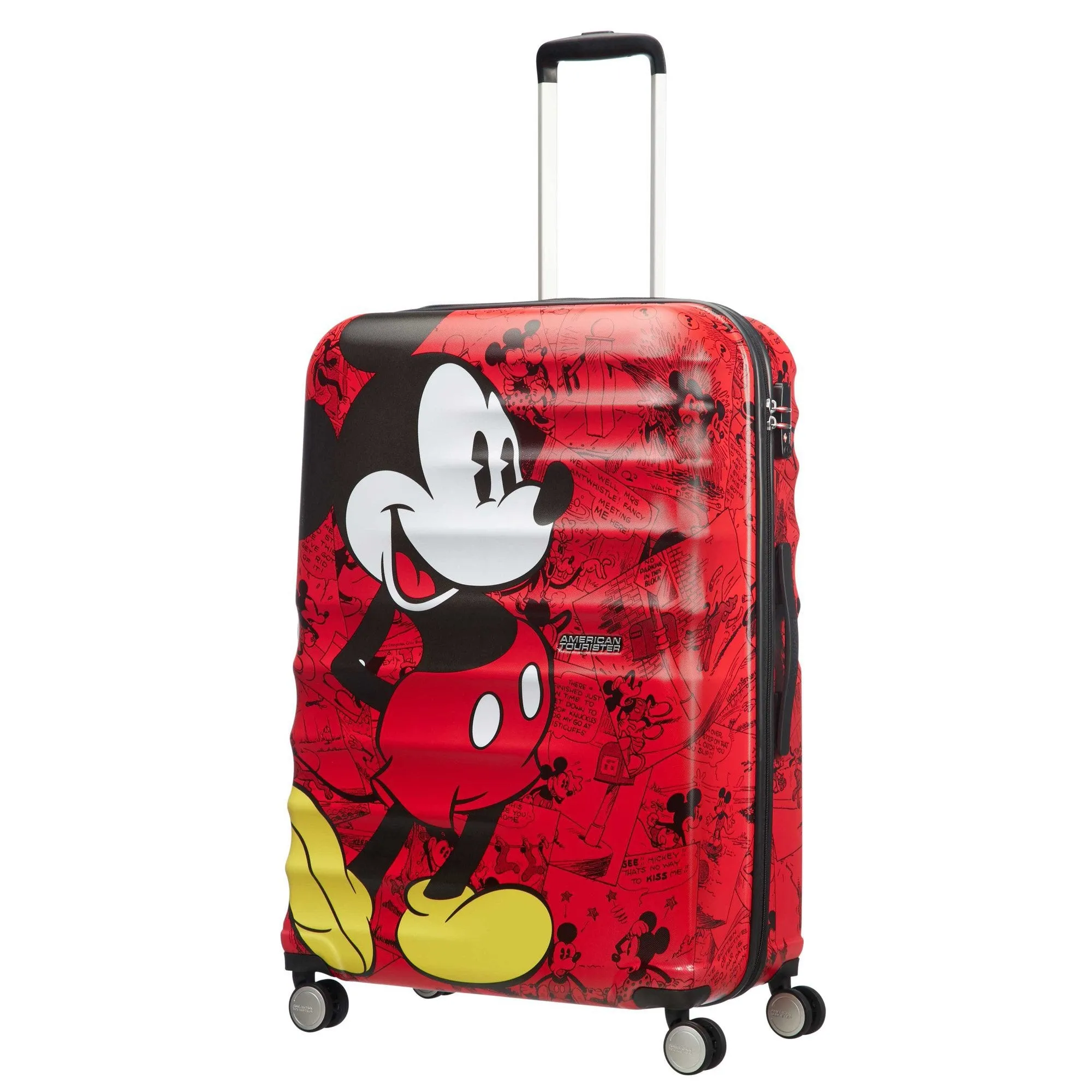 American Tourister Disney Wavebreaker Spinner Large Luggage - Mickey Comics Red