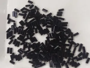 Black Opaque Bugle / Pipe Beads