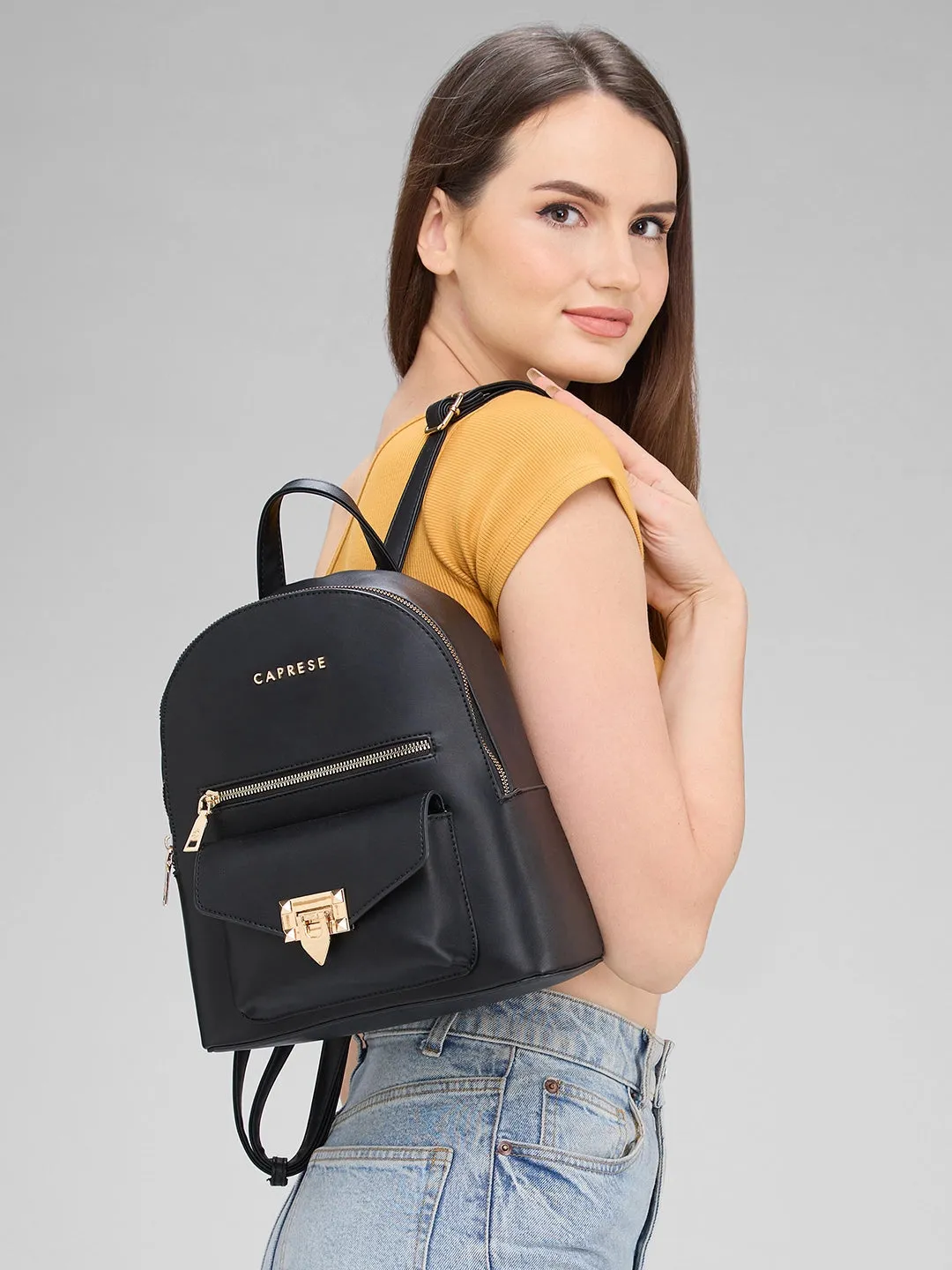 Caprese Rabina Fashion Backpack Medium Black