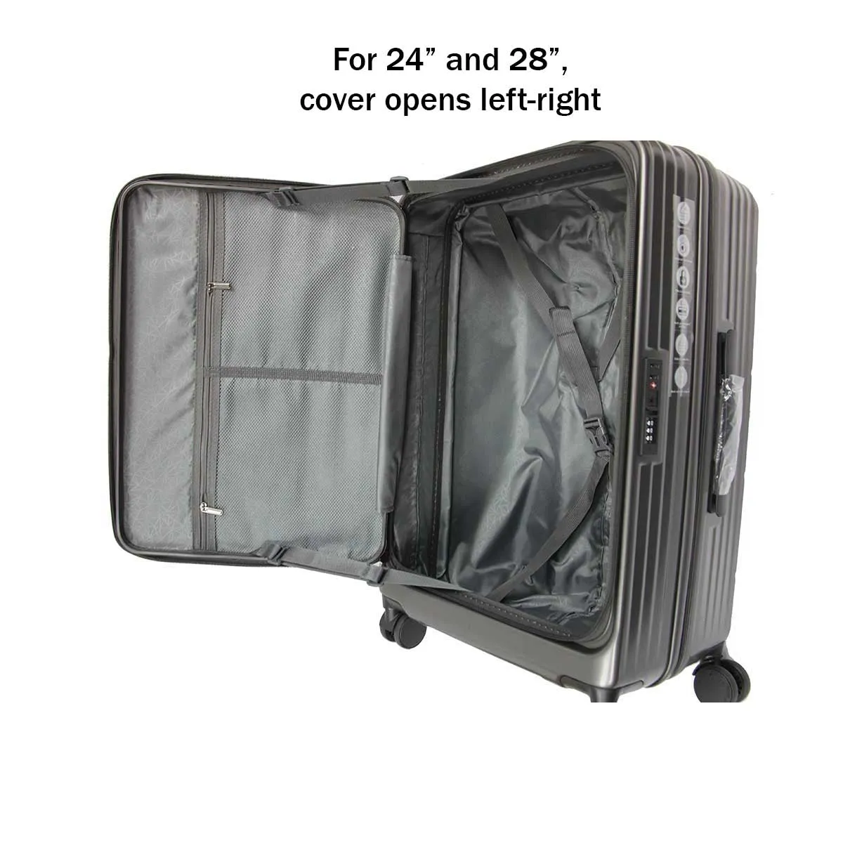 Cavernous ABS Expandable Anti-theft Luggage with Recessed TSA Lock