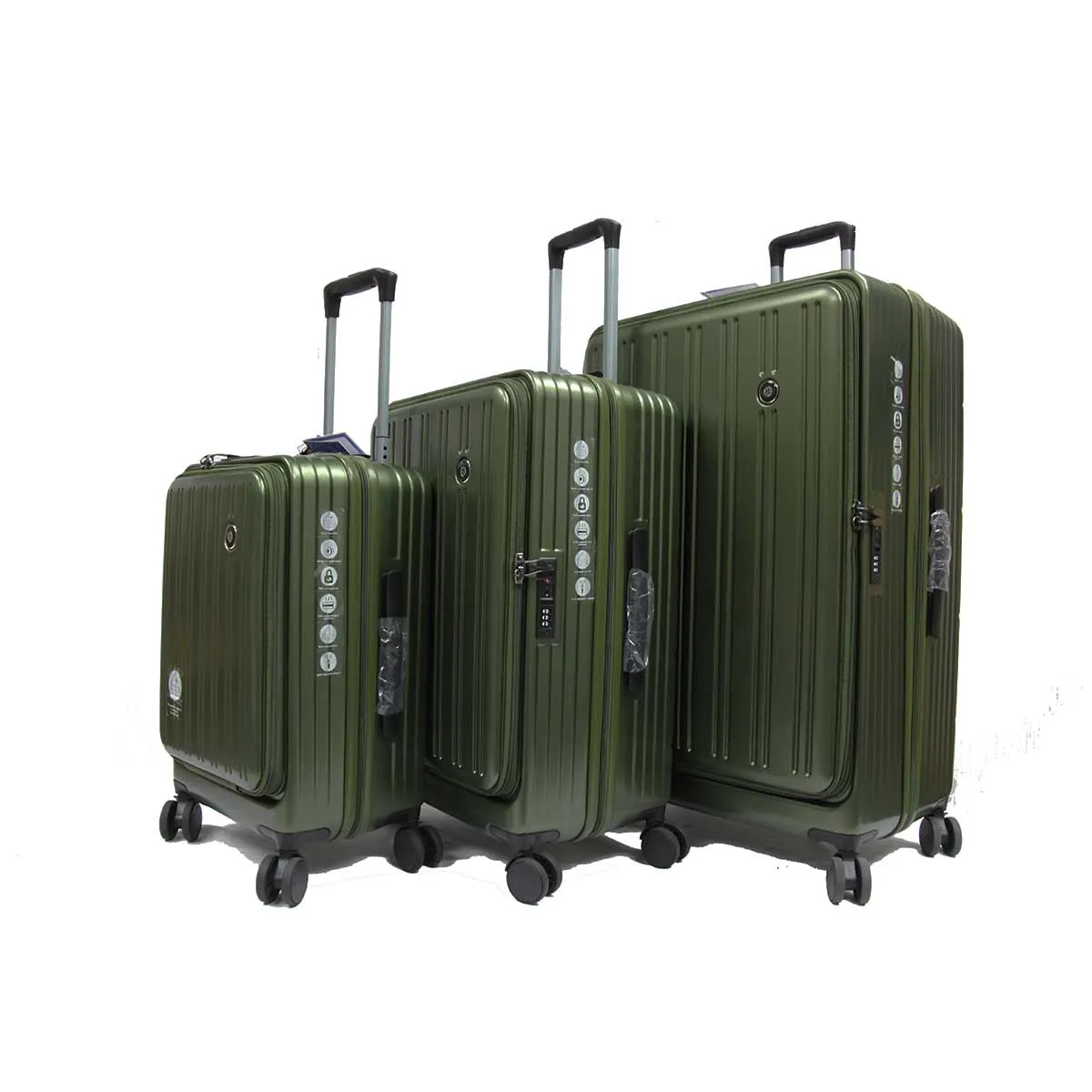 Cavernous ABS Expandable Anti-theft Luggage with Recessed TSA Lock