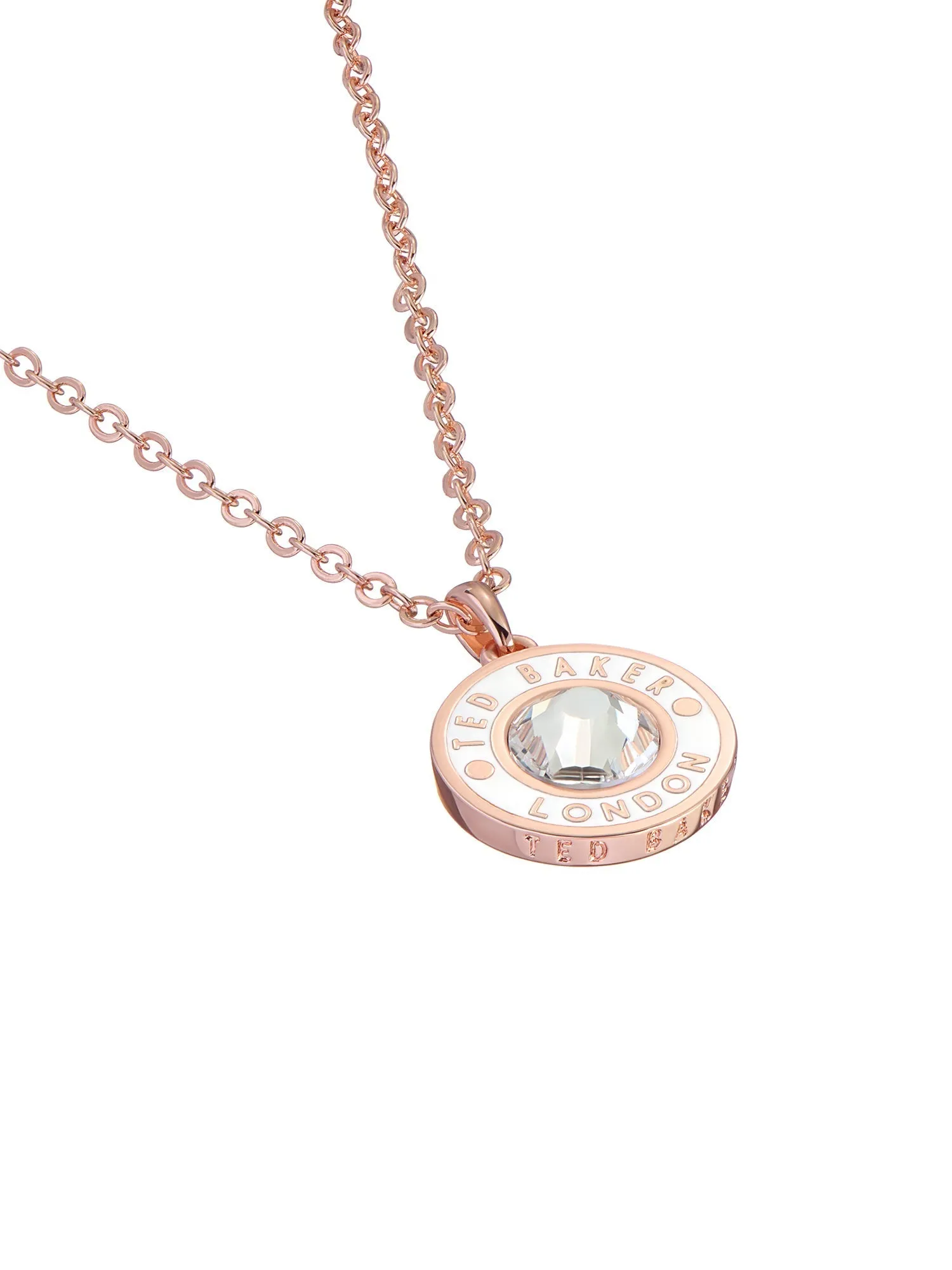 Cherlie Crystal Button Pendant Necklace Rosegd
