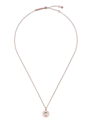 Cherlie Crystal Button Pendant Necklace Rosegd