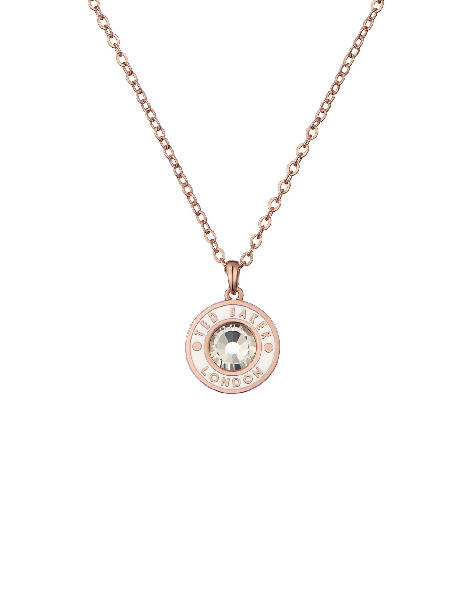 Cherlie Crystal Button Pendant Necklace Rosegd