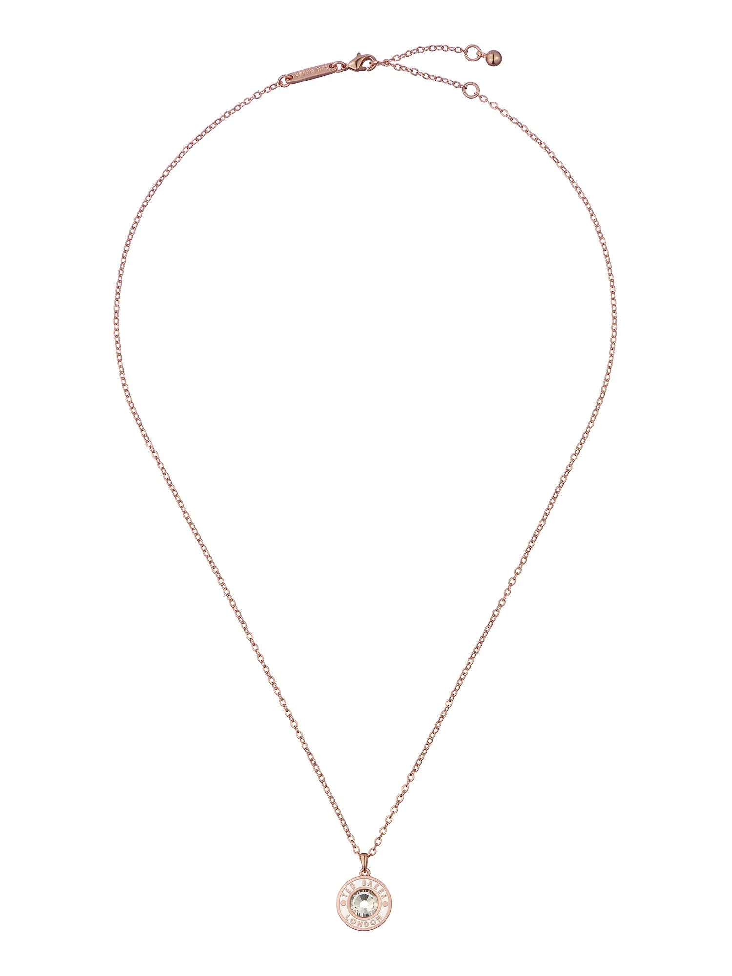 Cherlie Crystal Button Pendant Necklace Rosegd