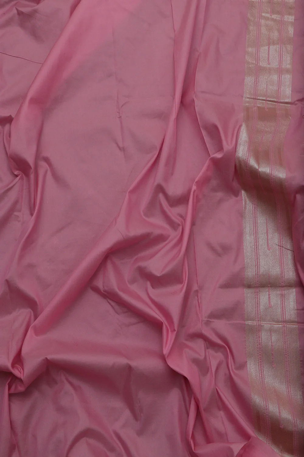 Elegant Pink Paithani Silk Saree with Parrot and Flower Design