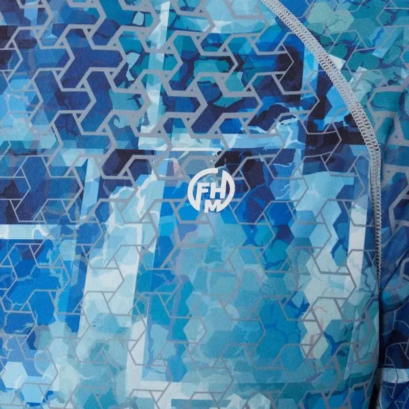 FHM Mark EVO uv long sleeve shirts Print Blue UPF 50 