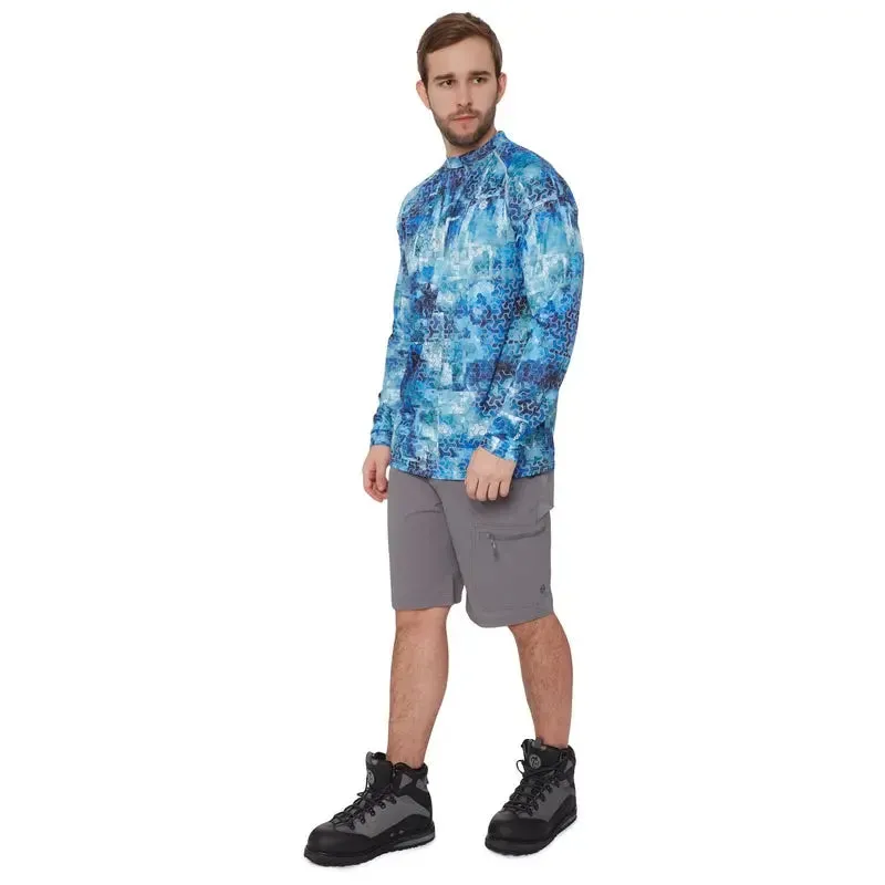 FHM Mark EVO uv long sleeve shirts Print Blue UPF 50 