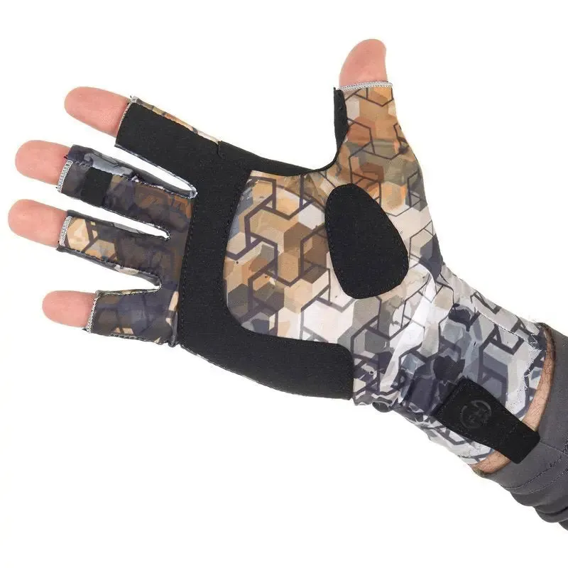 FHM UV Protection Gloves Mark Print Orange/Grey UPF 50 