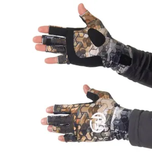 FHM UV Protection Gloves Mark Print Orange/Grey UPF 50 
