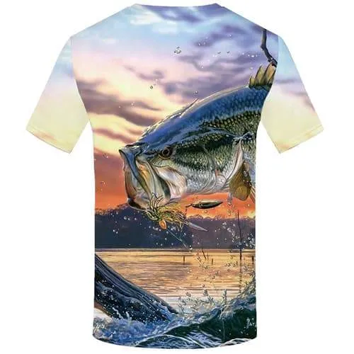 Fish T shirts Men Tropical Tshirt Printed Squid T shirts Funny Animal T-shirts 3d Nebula Tshirts Casual Short Sleeve Hip hop