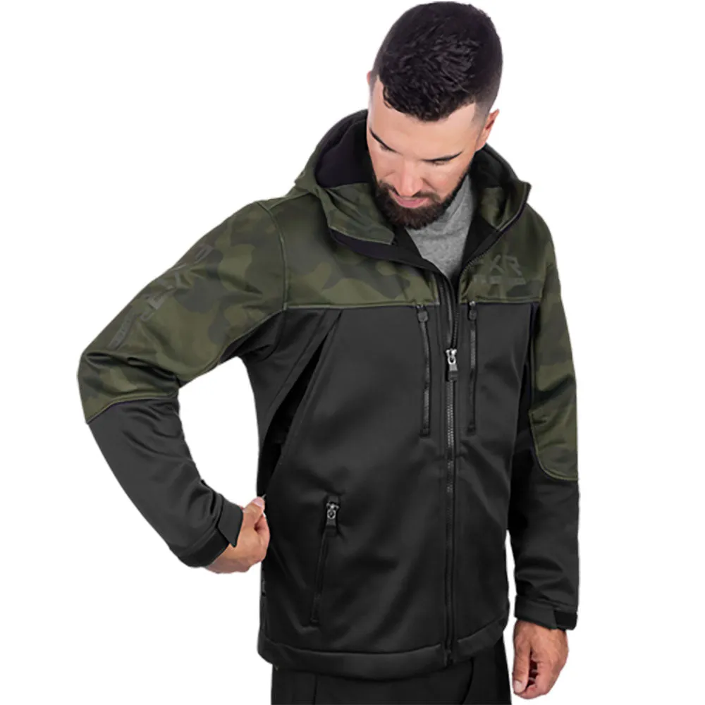 FXR Pro Softshell Jacket Black/Army Camo Green