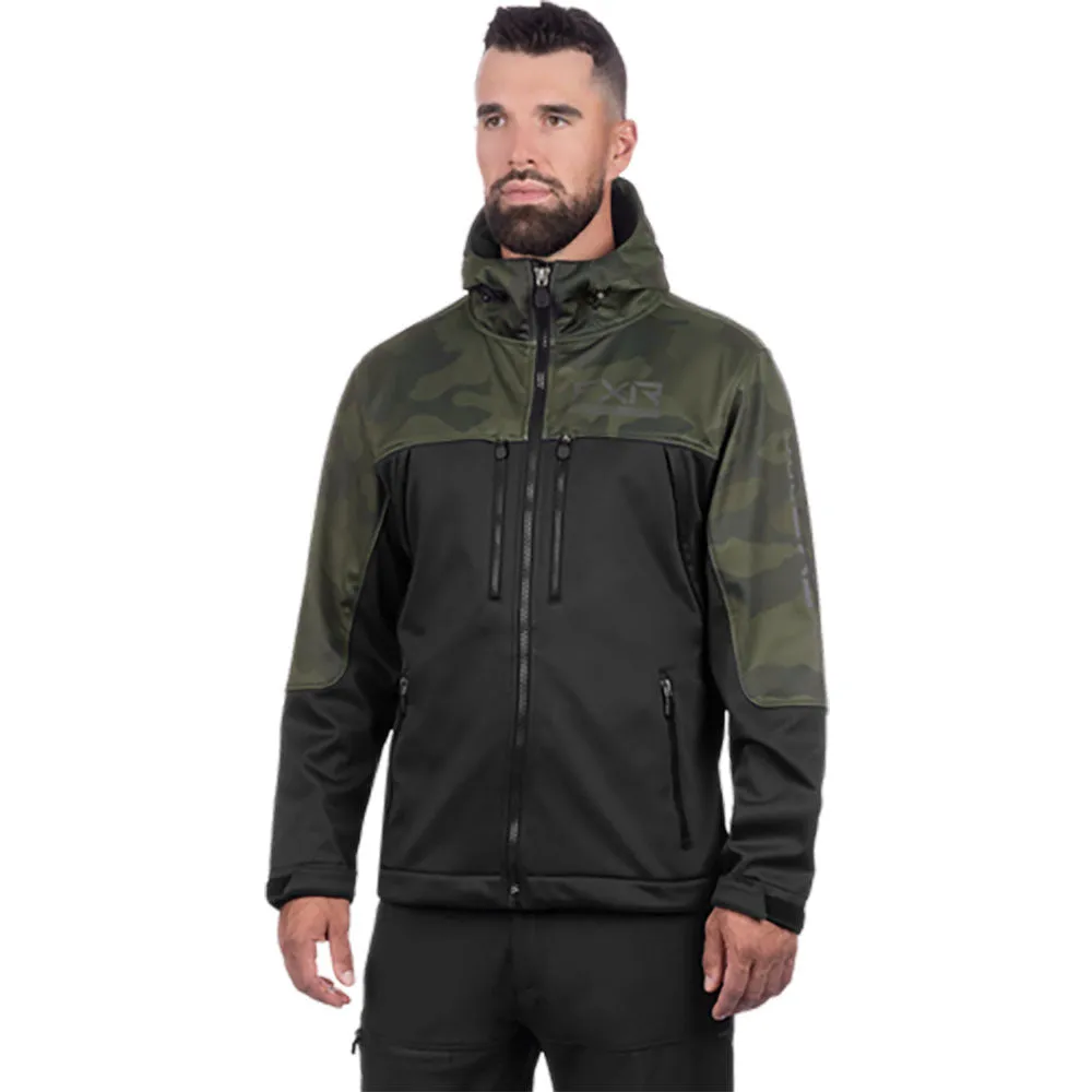 FXR Pro Softshell Jacket Black/Army Camo Green