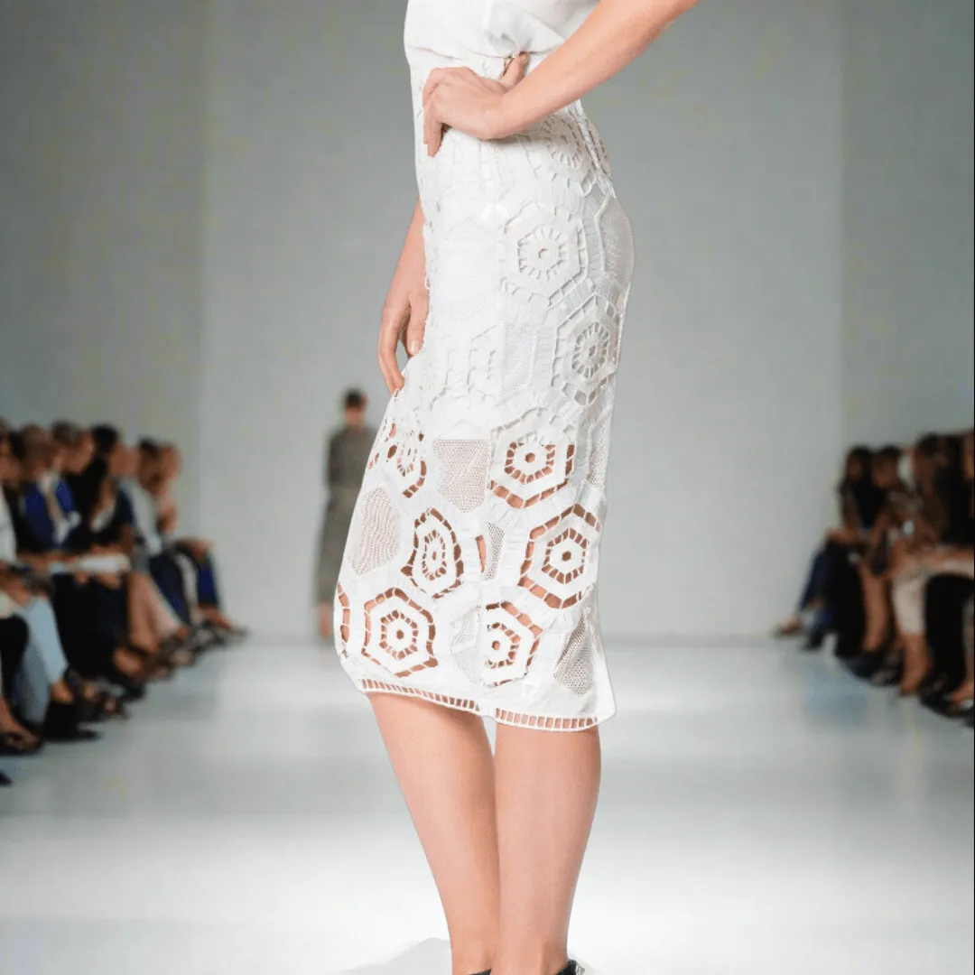 Hexagonal Design Hand Beaded Skirt