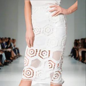 Hexagonal Design Hand Beaded Skirt
