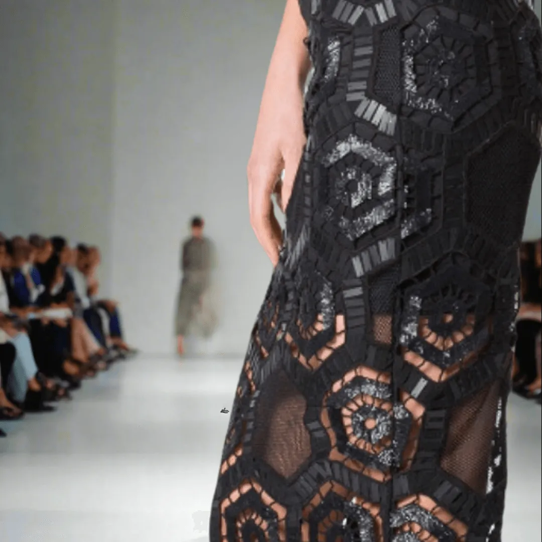 Hexagonal Design Hand Beaded Skirt
