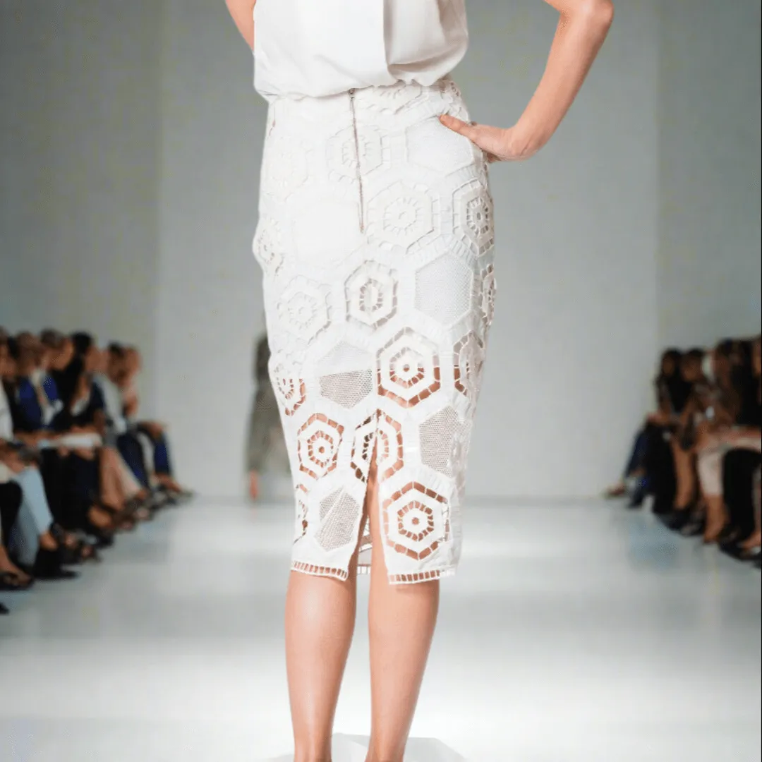 Hexagonal Design Hand Beaded Skirt