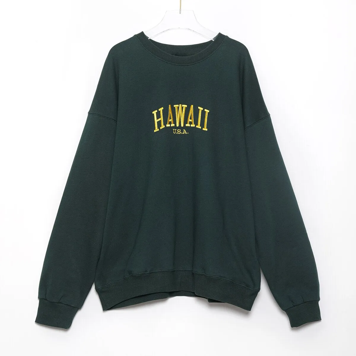 Joskaa Letter Embroidered Sweatshirts for Women 2024 Spring Autumn Oversized Sweatshirt Pullovers Female Fashion Casual Hoodies Tops