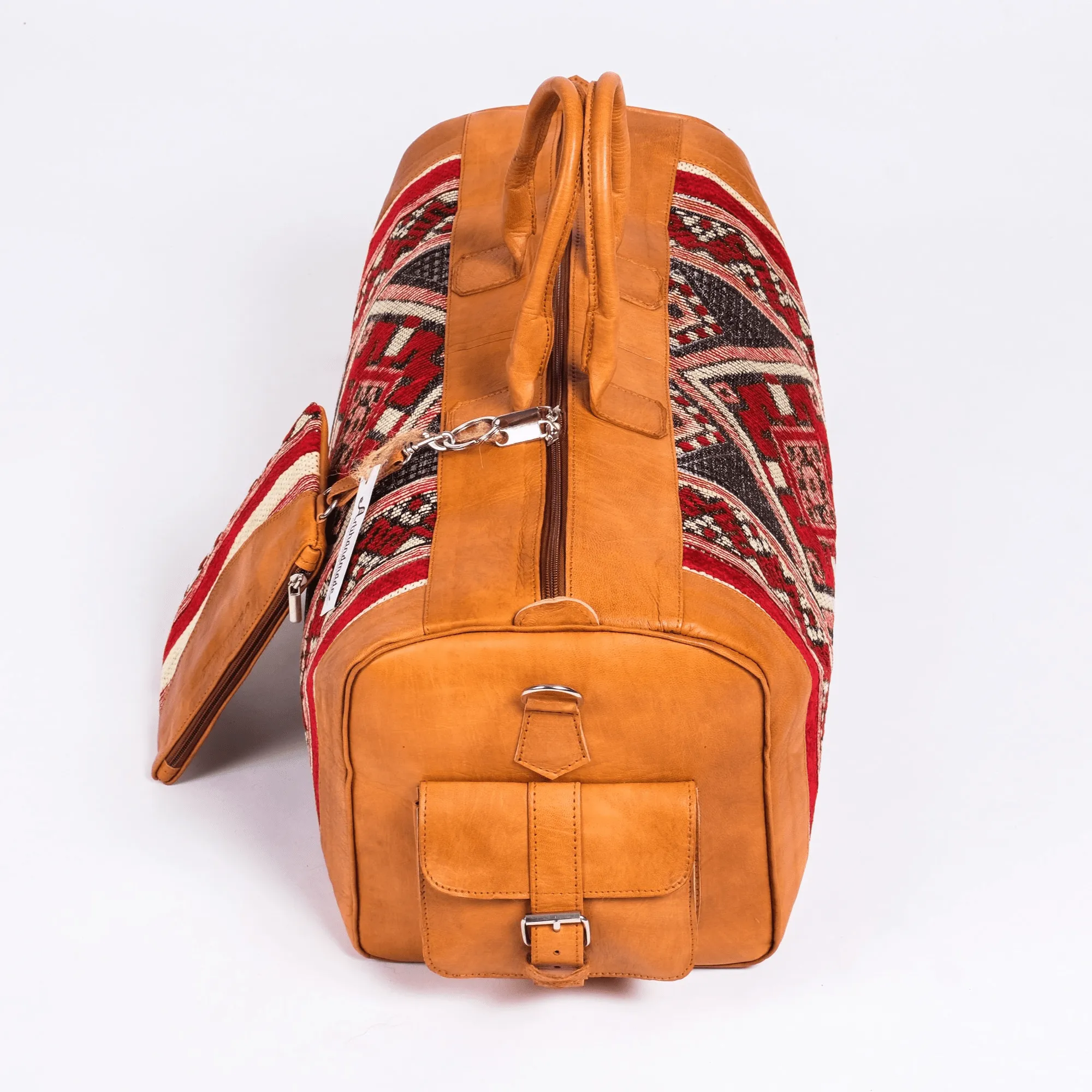 Kilim x Leather Duffle Bag With Matching Wallet