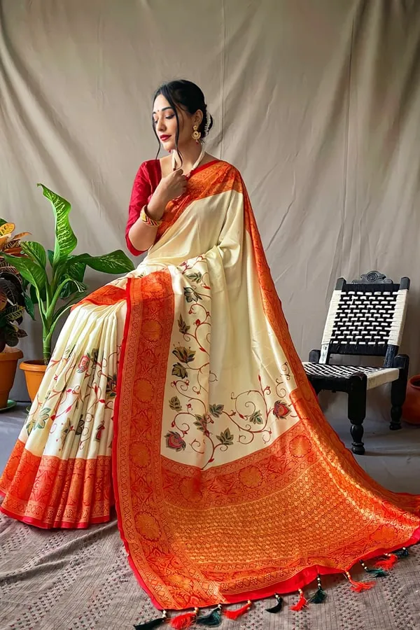 New Kolkata Durga Puja Saree Order Online Red And White Color In 2021