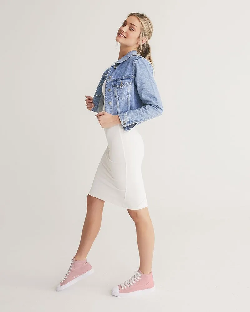 Pale Pastel Pink Women's High-top Canvas Sneakers | Women's | Bright Pale Pastel Pink | C0M30Y15K0
