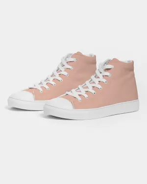 Pale Pastel Red Women's High-top Canvas Sneakers | Women's | Bright Pale Pastel Red | C0M30Y30K0