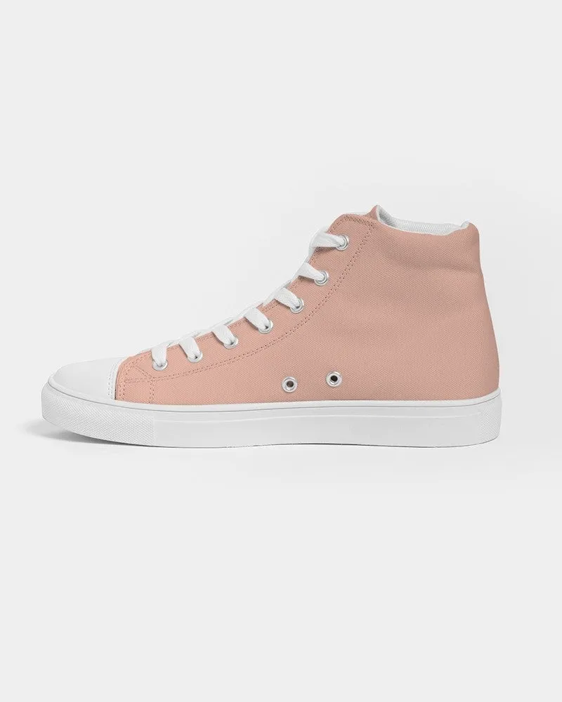 Pale Pastel Red Women's High-top Canvas Sneakers | Women's | Bright Pale Pastel Red | C0M30Y30K0
