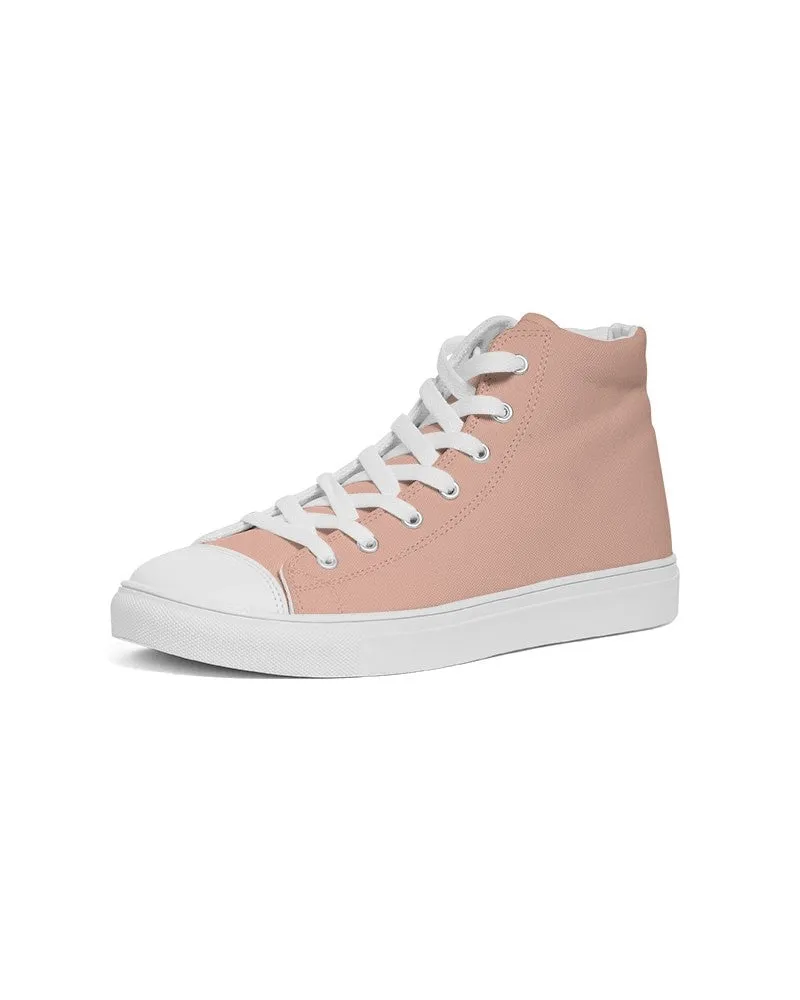 Pale Pastel Red Women's High-top Canvas Sneakers | Women's | Bright Pale Pastel Red | C0M30Y30K0