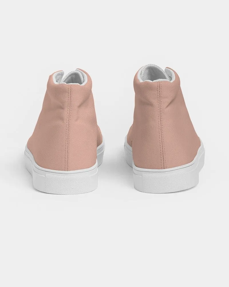 Pale Pastel Red Women's High-top Canvas Sneakers | Women's | Bright Pale Pastel Red | C0M30Y30K0