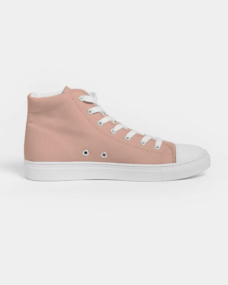Pale Pastel Red Women's High-top Canvas Sneakers | Women's | Bright Pale Pastel Red | C0M30Y30K0