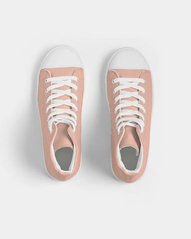 Pale Pastel Red Women's High-top Canvas Sneakers | Women's | Bright Pale Pastel Red | C0M30Y30K0