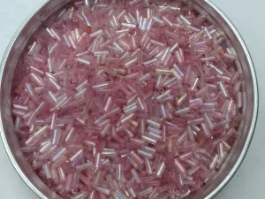 Pastel Pink Rainbow Pipe Glass Seed Beads- 4.5 mm