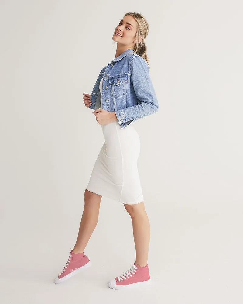 Pastel Pink Women's High-top Canvas Sneakers | Women's | Bright Pastel Pink | C0M60Y30K0