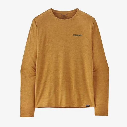 Patagonia Long-Sleeved Capilene Cool Daily Graphic Shirt - Waters Boardshort Logo: Pufferfish Gold X-Dye
