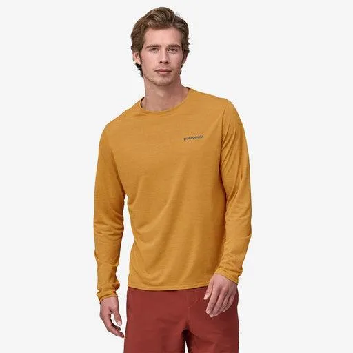 Patagonia Long-Sleeved Capilene Cool Daily Graphic Shirt - Waters Boardshort Logo: Pufferfish Gold X-Dye