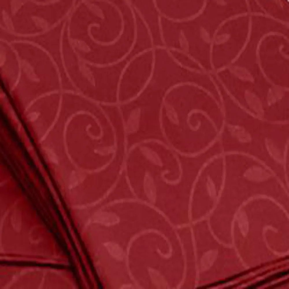 Plazatex Vine Print 90GSM Brushed Microfiber Soft Wrinkle Free Sheet Set - Queen 60x80", Burgundy