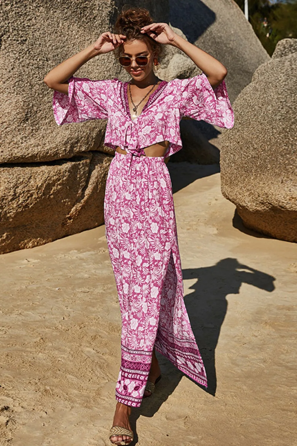 Printed Top & Skirt Two Piece Set