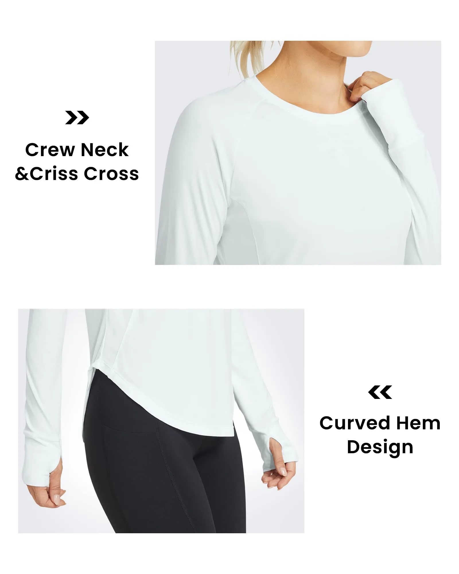Quick Dry Scoop Neck UV Tunic Long Sleeve Workout Tops