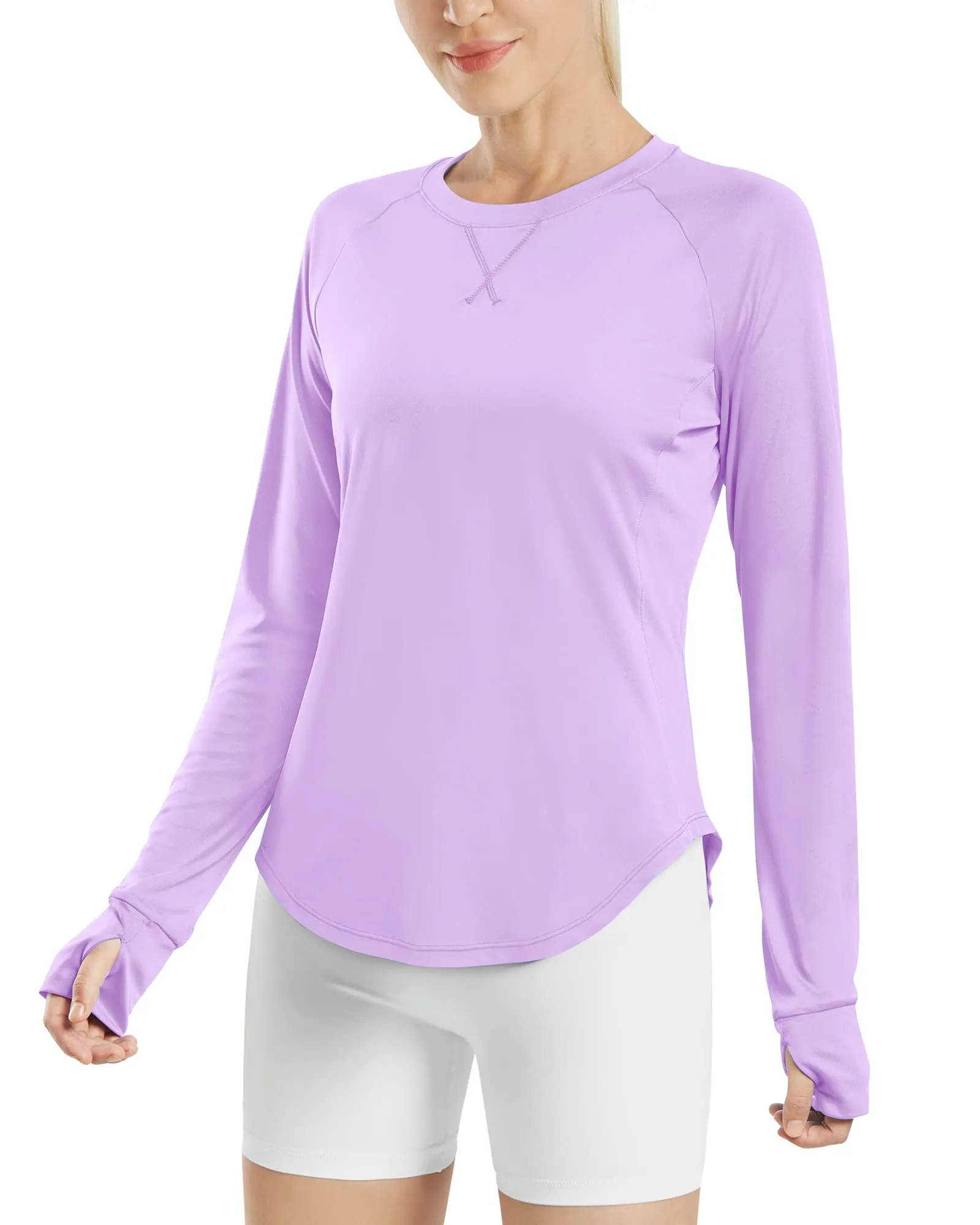 Quick Dry Scoop Neck UV Tunic Long Sleeve Workout Tops