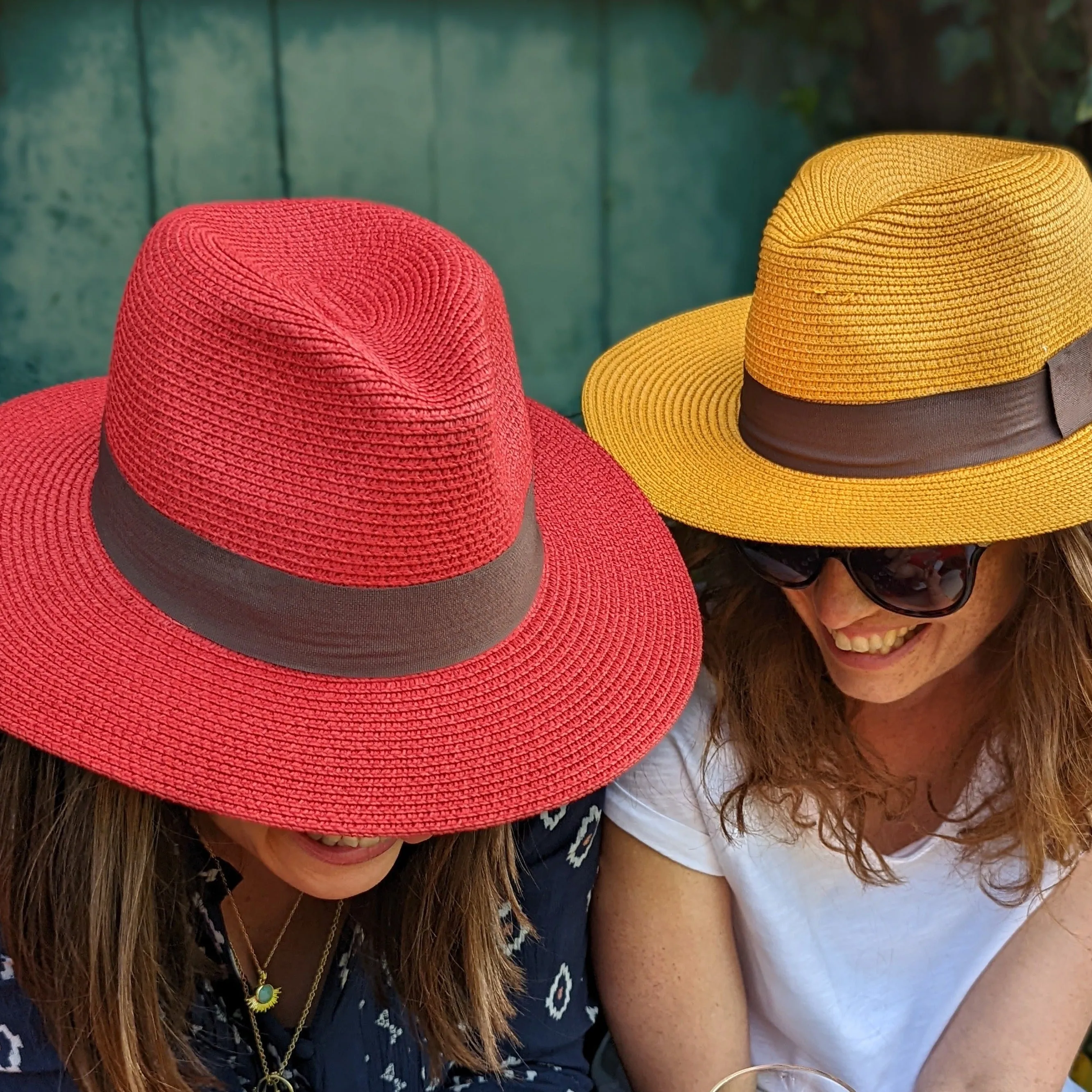 Red Panama Folding Hat (59cm)