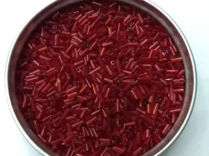Red Transparent Pipe Glass Seed Beads- 4.5 mm (Wholesale)
