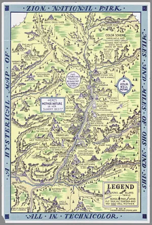 SDS1136 - Zion National Park Map - 12x18