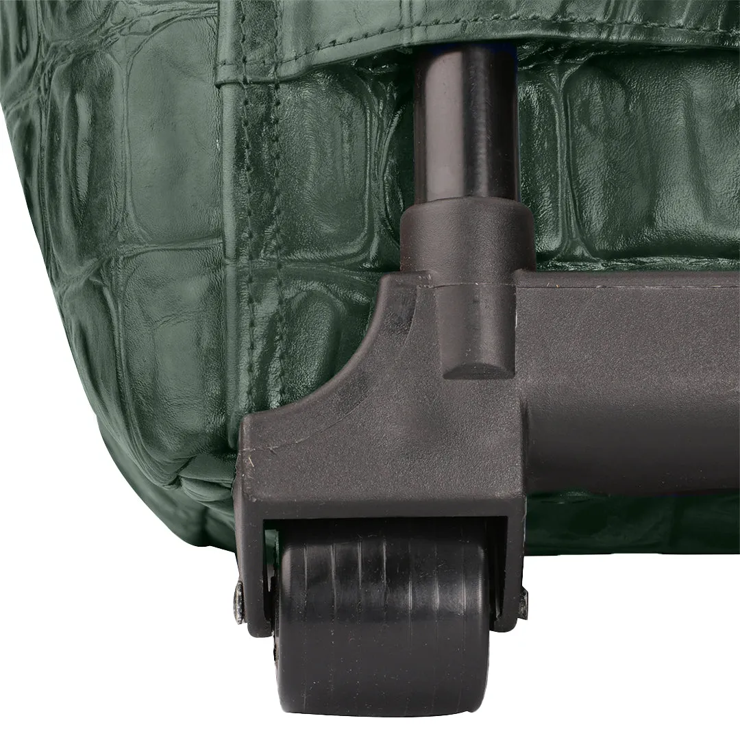 Steelium Pure Leather Travel Trolley Bag