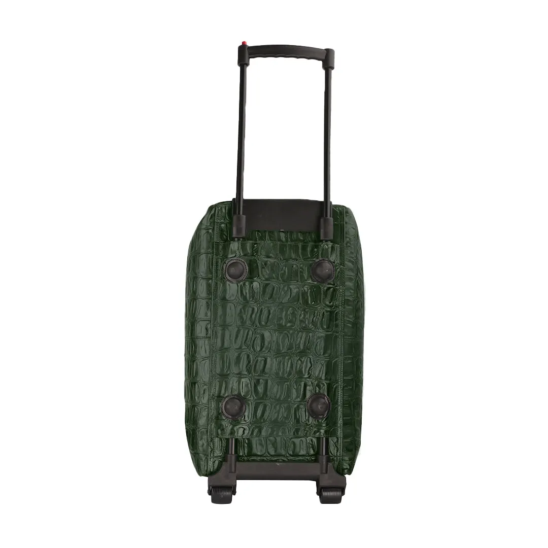 Steelium Pure Leather Travel Trolley Bag