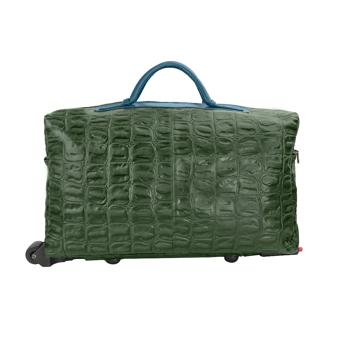 Steelium Pure Leather Travel Trolley Bag