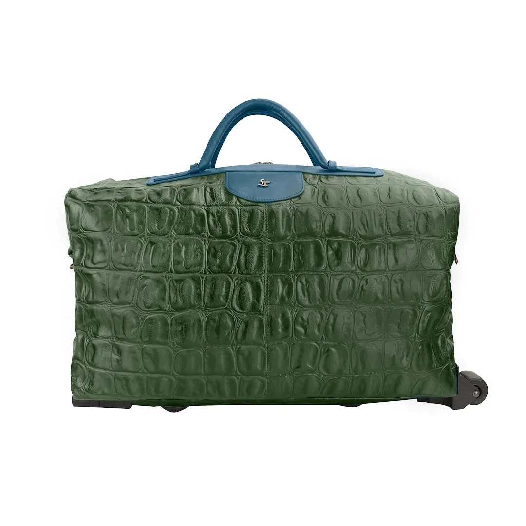 Steelium Pure Leather Travel Trolley Bag