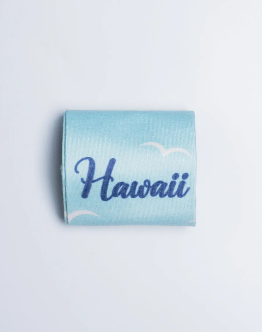 Unisex Waiting On Waves Hawaii Printed Blue Crew Socks