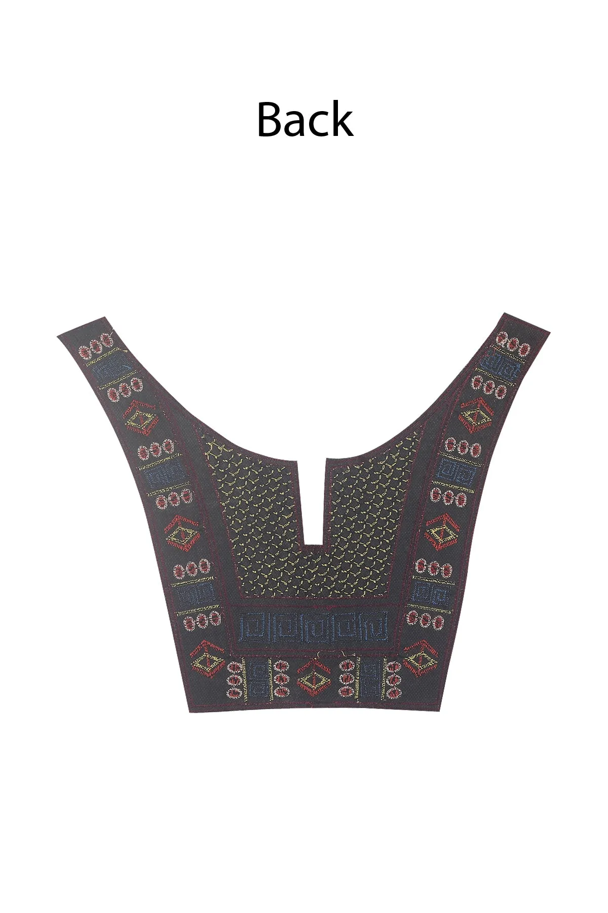 Vibrant Black with Multicolour Intricate Design Embroidery Neck